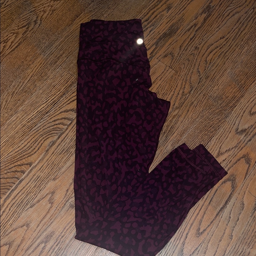 lululemon athletica Burgundy Leopard Leggings